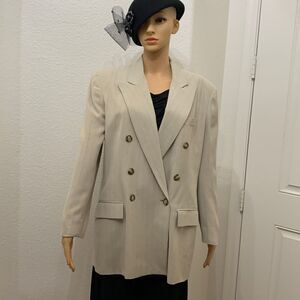 Ann Taylor Size 10 Button Front Pockets Slimming Pin Stripe Woman’s Suit Jacket